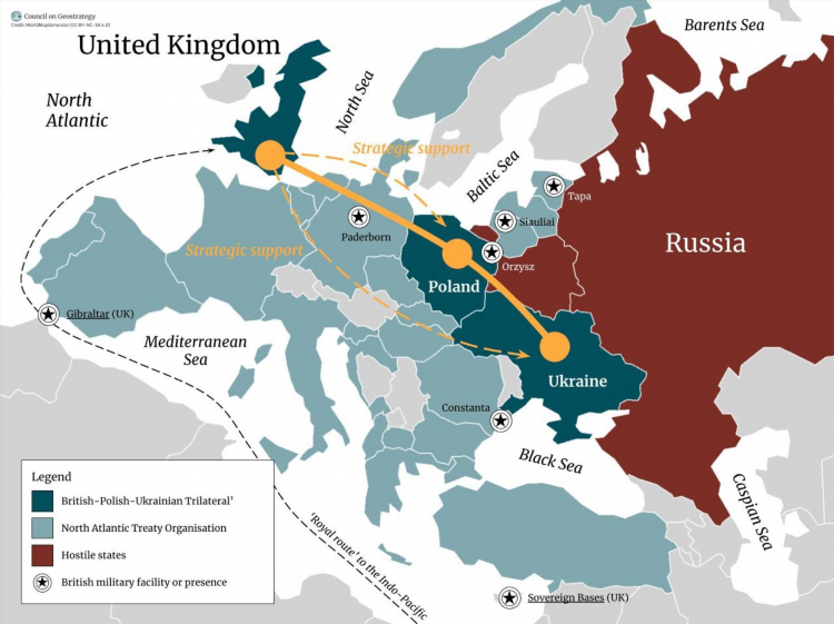 Калининградская область на карте европы